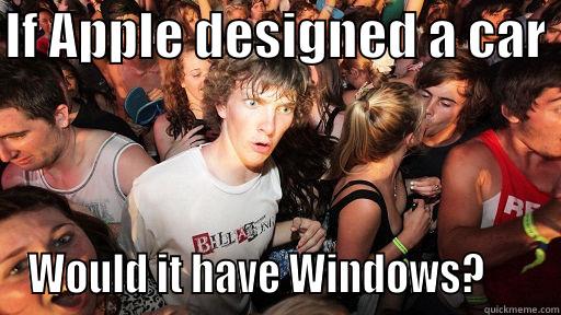 IF APPLE DESIGNED A CAR  WOULD IT HAVE WINDOWS?      Sudden Clarity Clarence