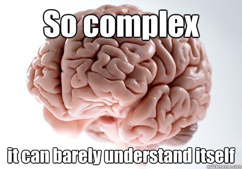 So complex it can barely understand itself  - So complex it can barely understand itself   Scumbag Brain