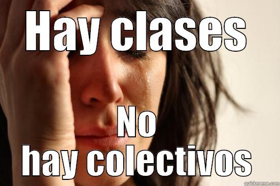 HAY CLASES NO HAY COLECTIVOS First World Problems