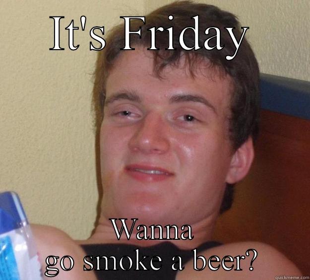 IT'S FRIDAY WANNA GO SMOKE A BEER? 10 Guy
