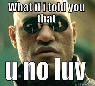 WHAT IF I TOLD YOU THAT U NO LUV Matrix Morpheus