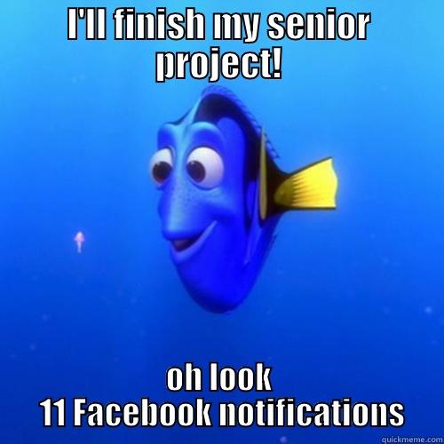 senior project - I'LL FINISH MY SENIOR PROJECT! OH LOOK  11 FACEBOOK NOTIFICATIONS dory