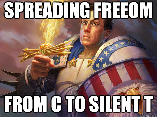 Spreading Freeom From C to Silent T - Spreading Freeom From C to Silent T  Super American Stephen Colbert