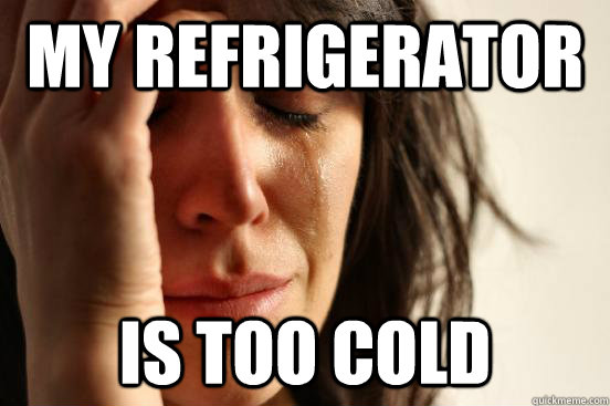 My refrigerator is too cold  First World Problems