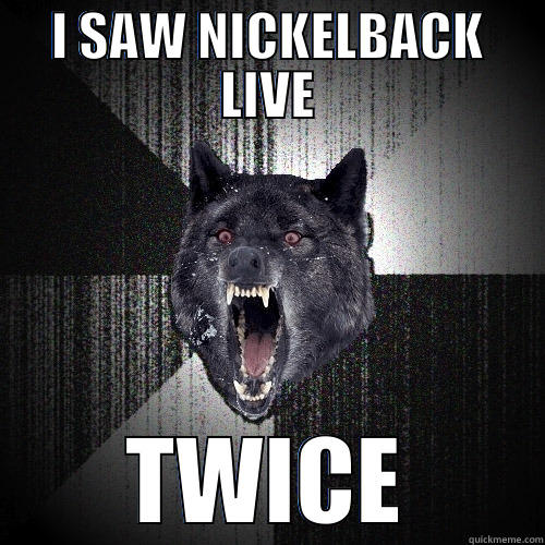 I SAW NICKELBACK LIVE TWICE Insanity Wolf