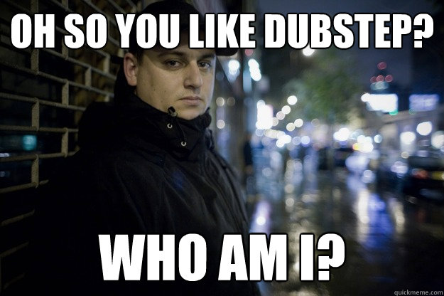 Oh so you like dubstep? who am i?  