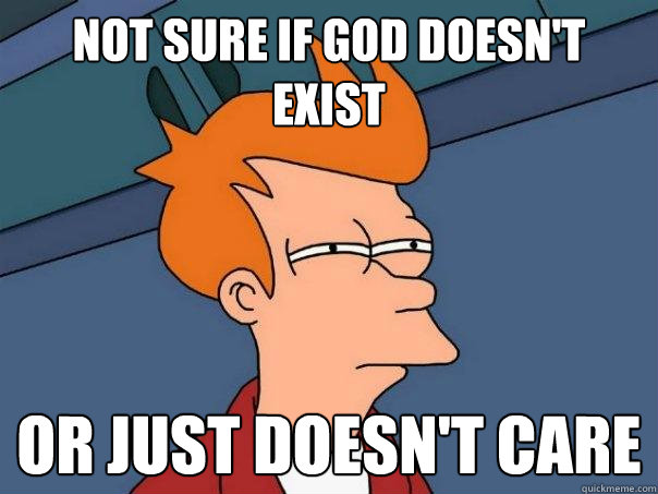 Not sure if god doesn't exist or just doesn't care  Futurama Fry