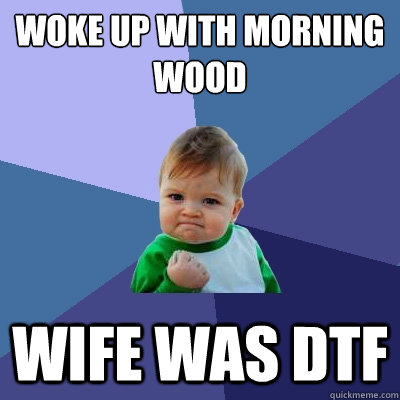 Woke up with morning wood wife was dtf  Success Kid