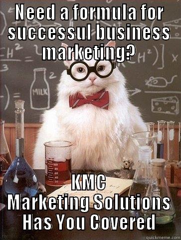 NEED A FORMULA FOR SUCCESSUL BUSINESS MARKETING? KMC MARKETING SOLUTIONS HAS YOU COVERED Chemistry Cat