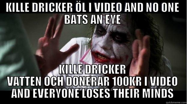 KILLE DRICKER ÖL I VIDEO AND NO ONE BATS AN EYE KILLE DRICKER VATTEN OCH DONERAR 100KR I VIDEO AND EVERYONE LOSES THEIR MINDS Joker Mind Loss