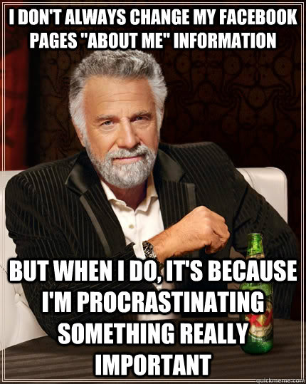I don't always change my Facebook pages 