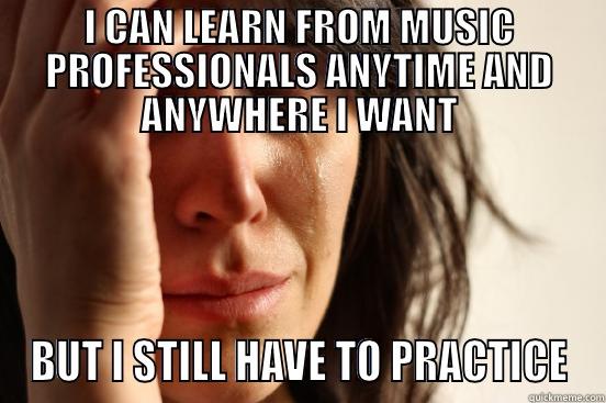 I CAN LEARN FROM MUSIC PROFESSIONALS ANYTIME AND ANYWHERE I WANT BUT I STILL HAVE TO PRACTICE First World Problems