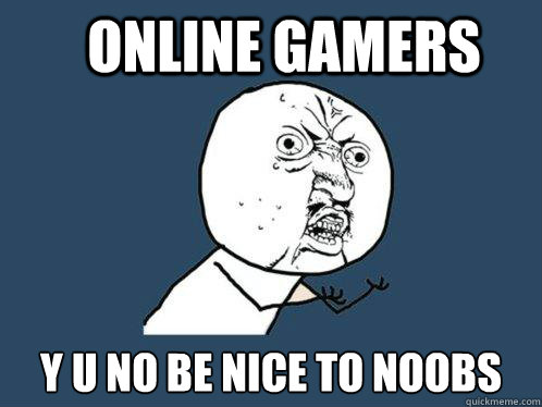 Online Gamers  Y U NO BE NICE TO NOOBS  Y U No