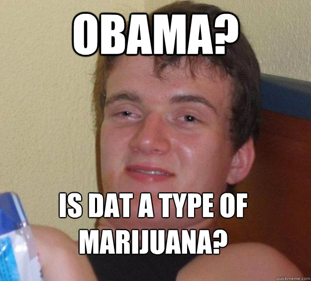 Obama? is dat a type of marijuana?  10 Guy