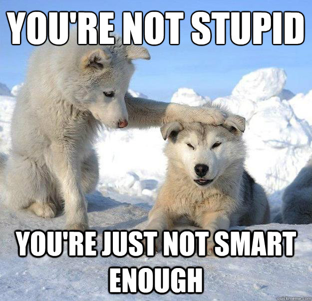 You're not stupid
 you're just not smart enough  Caring Husky