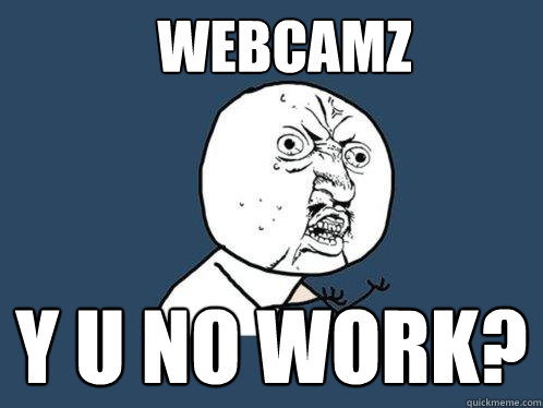 WEBCAMZ Y U NO WORK?  Y U No