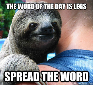 the word of the day is legs spread the word - the word of the day is legs spread the word  Sloth