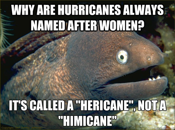 Why are hurricanes always named after women? It's called a 