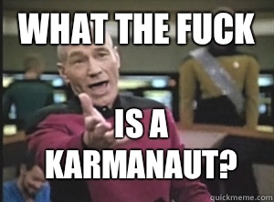 What the fuck is a karmanaut?  Annoyed Picard
