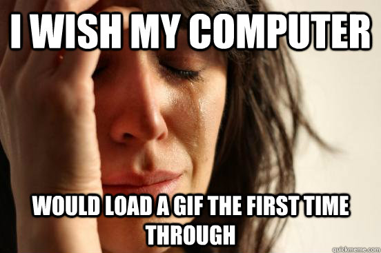 I wish my computer would load a gif the first time through  First World Problems
