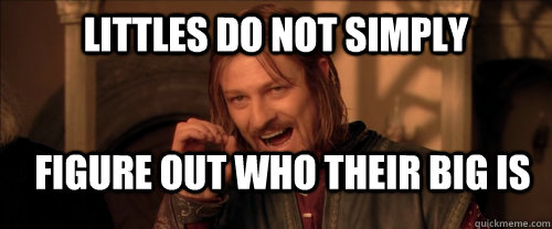 Littles do not simply figure out who their big is   Mordor