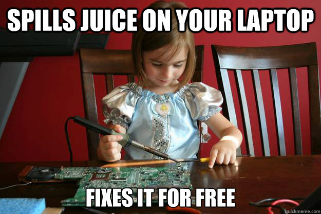 SPILLS JUICE ON YOUR LAPTOP FIXES IT FOR FREE  Daddys Little Princess