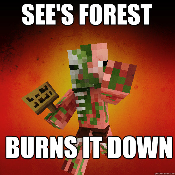 See's Forest BURNS IT DOWN  Zombie Pigman Zisteau