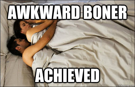 Awkward boner Achieved  spooning couple