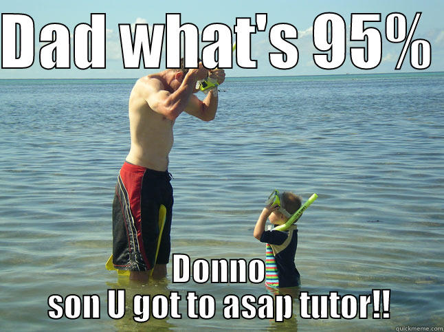DAD WHAT'S 95%  DONNO SON U GOT TO ASAP TUTOR!! Misc