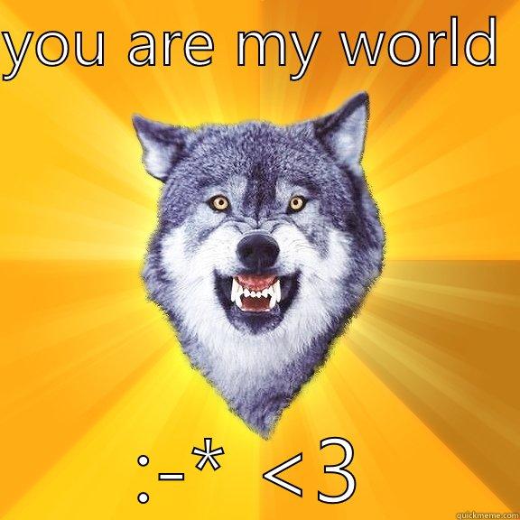 YOU ARE MY WORLD  :-* <3 Courage Wolf