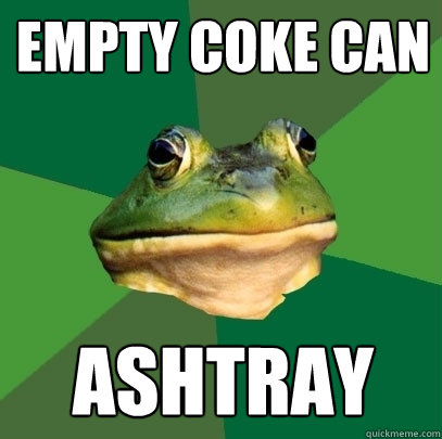 EMPTY COKE CAN ASHTRAY  Foul Bachelor Frog