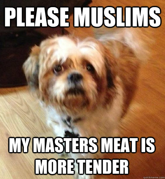 please muslims my masters meat is more tender  
