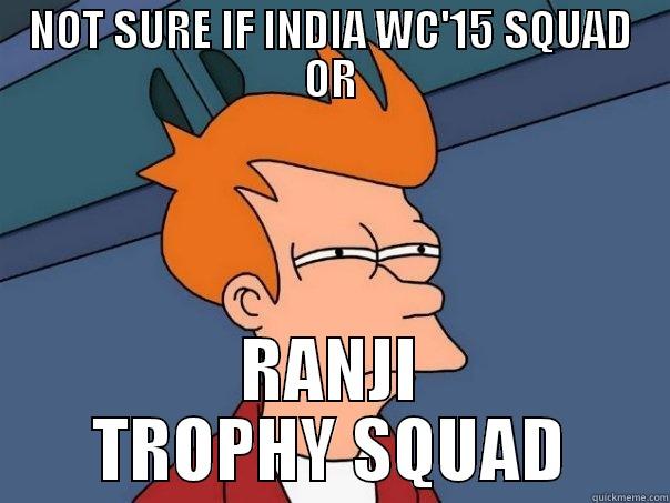 INDIA WC 2015  - NOT SURE IF INDIA WC'15 SQUAD OR RANJI TROPHY SQUAD Futurama Fry