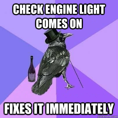Check engine light comes on fixes it immediately  Rich Raven