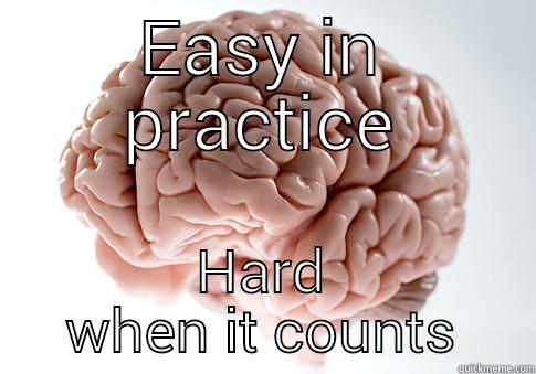 EASY IN PRACTICE HARD WHEN IT COUNTS Scumbag Brain