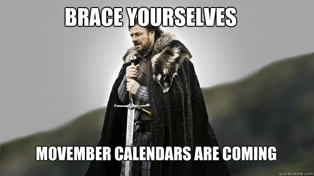 Brace yourselves Movember Calendars are coming  Ned stark winter is coming