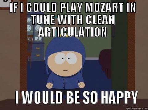 Catchy title - IF I COULD PLAY MOZART IN TUNE WITH CLEAN ARTICULATION    I WOULD BE SO HAPPY Craig would be so happy