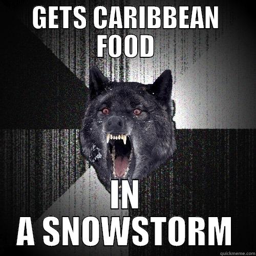 GETS CARIBBEAN FOOD IN A SNOWSTORM Insanity Wolf