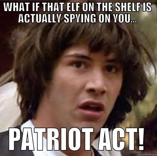 WHAT IF THAT ELF ON THE SHELF IS ACTUALLY SPYING ON YOU... PATRIOT ACT! conspiracy keanu