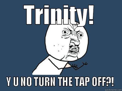 TRINITY! Y U NO TURN THE TAP OFF?! Y U No