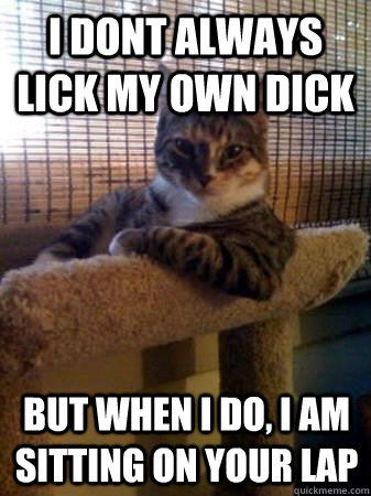 I dont always lick my own dick but when I do, I am sitting on your lap - I dont always lick my own dick but when I do, I am sitting on your lap  The Most Interesting Cat in the World