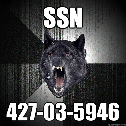 SSN 427-03-5946  Insanity Wolf
