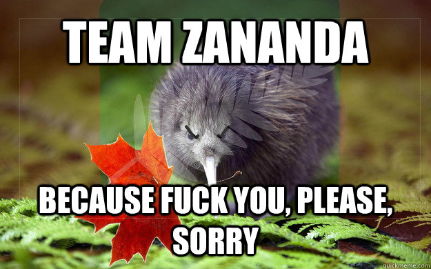 TEAM ZANANDA BECAUSE FUCK YOU, PLEASE, SORRY - TEAM ZANANDA BECAUSE FUCK YOU, PLEASE, SORRY  New Zanada