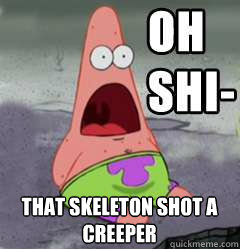 That skeleton shot a creeper  OH SHIT patrick