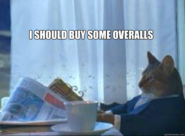I should buy some overalls  - I should buy some overalls   I should buy a boat cat