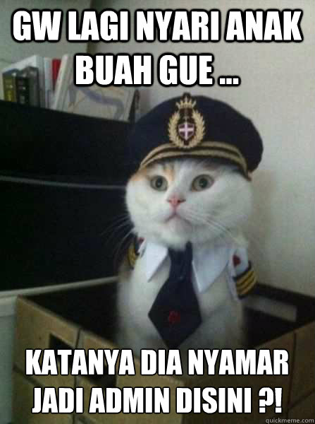 GW LAGI NYARI anak buah GUE ... katanya dia nyamar jadi admin disini ?!  Captain kitteh