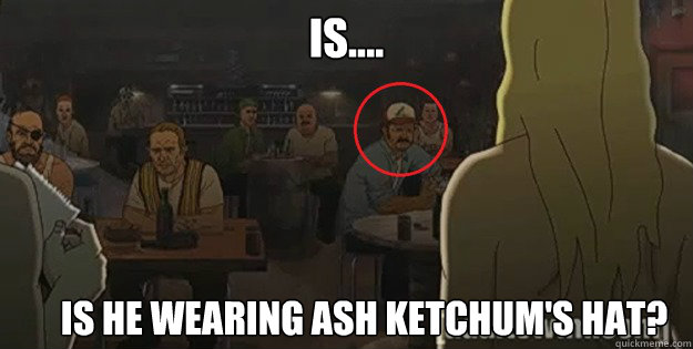 Is.... Is he wearing Ash Ketchum's hat? - Is.... Is he wearing Ash Ketchum's hat?  Metalocalypse Easteregg