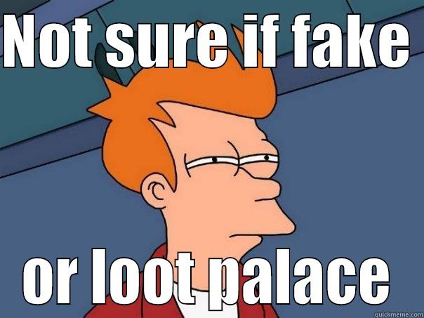 NOT SURE IF FAKE  OR LOOT PALACE Futurama Fry