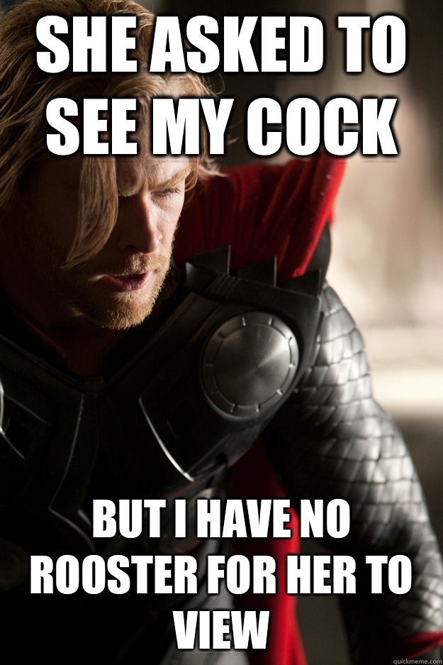 She asked to see my cock But i have no rooster for her to view  
