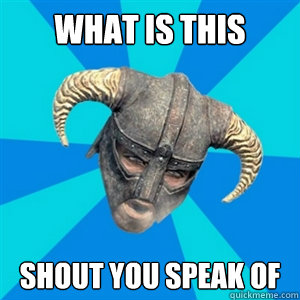 WHAT IS THIS SHOUT YOU SPEAK OF  Skyrim PPP